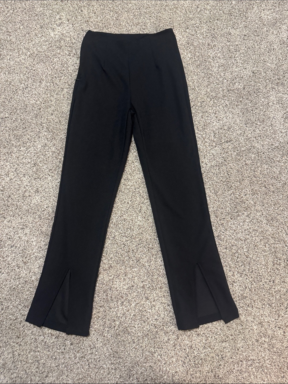 SHEIN Black Women's Straight Pants with Front Slits